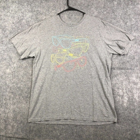 Oakley T-Shirt Mens Large Gray Short Sleeve Regular-Fit Crew Neck Pullover Logo - Picture 1 of 9